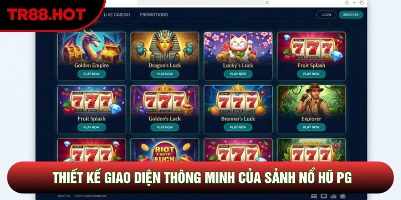 Thiết kế giao diện dọc thông minh của sảnh nổ hũ PG Thiết kế giao diện dọc thông minh của sảnh nổ hũ PG